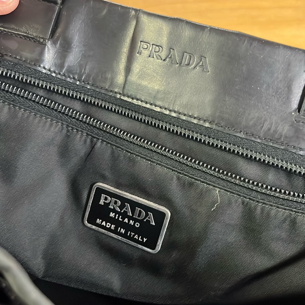 Black Prada nylon tote WITH matching wallet